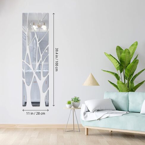 Wall Mirror Tiles, Mirrors for Wall, Self Adhesive Wall Mirror Stickers, Tree Shape Acrylic Mirror Cute Room Wall Decor Y2k Aesthetic Living Room Bedroom Decor in Kuwait