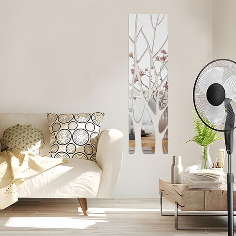 Wall Mirror Tiles, Mirrors for Wall, Self Adhesive Wall Mirror Stickers, Tree Shape Acrylic Mirror Cute Room Wall Decor Y2k Aesthetic Living Room Bedroom Decor in Kuwait