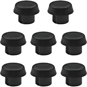 8 PCS Pool Cue Bottom Rubber Cover Pool Cue Bottom Plug Pole Tail Cover Protection Accessories (Black)