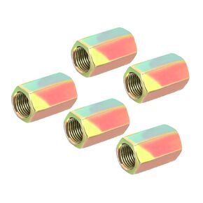 MECCANIXITY Hex Coupling Nuts M10 x 1mm Fine Thread 24mm Length Sleeve Stud Rod Adapters Pipe Connectors Colorful Pack of 5