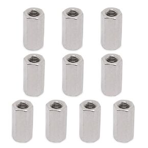 5/16 Coupling Nuts, Stainless Steels Metric Hex Coupling Nut 10 Pack (M8 × 1" Length）
