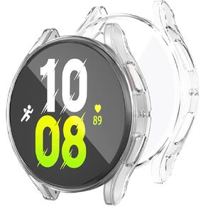 Wugongyan Case Compatible with Samsung Galaxy Watch FE 2024/5 2022/4 2021 Screen Protector 40mm 44mm TPU Anti-Scratch Full Protective Face Cover Accessories (Black, 40mm)