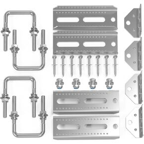 4 PCS 8" Galvanized Swivel Top Bunk Bracket Kit for 3" x1.5 "， 3" x2 "，and 3" x3 Boat Trailer Crossmember, Boat Trailer Bunk Brackets, Square U-Bolts