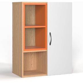 Maxtown Bathroom Wall Cabinet, Space Saver Storage Cabinet, Medicine Cabinet with Door and 3 Open Shelves, Wall Mounted Storage Organizer for Bathroom,Living Room, Kitchen