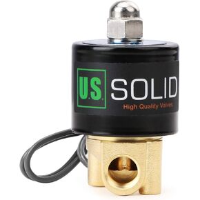 U.S. Solid 1/4" Brass Electric Solenoid Valve 24VDC Normally Closed VITON
