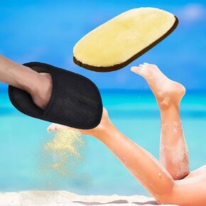 Beach Sand Remover Mitt Set, 2 Piece, Removes Sand After Beach Days