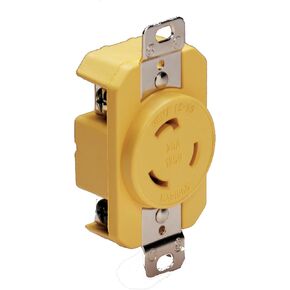Marinco 205CRR Marine Electrical Receptacle (20-Amp Locking, 125-Volt, Female, Yellow)