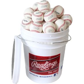 Rawlings | Bucket of 24 Practice Baseballs | ROLB1X | Youth/14U Official League | 24 Count