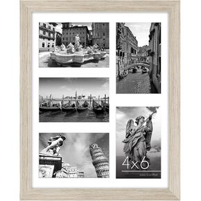 Americanflat 11x14 Collage Picture Frame with Shatter-Resistant Glass - Fits Five 4x6 Photos or One 11x14 Picture - Gallery Frame Set - Signature Collection - Photo Frame for Wall Display - Driftwood