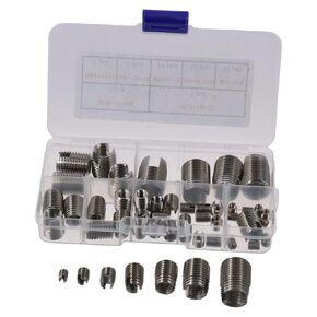50Pcs Stainless Steel Inner Thread Self Tapping Thread Inserts Set Thread Reinforce Repair Tool M3M4M8M12