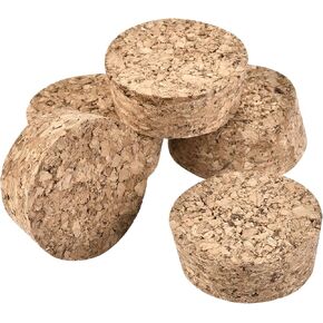 YOKIVE 25 Pcs Tapered Cork Plugs, Wooden Wine Bottle Stoppers, Replacement for Jars Test Tubes (48x43x19mm)