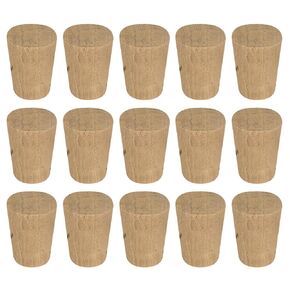 MECCANIXITY Tapered Cork, 11.1x8.3x15.9mm Natural Wooden Leakproof Soft Cork Stoppers for Wine Beer Bottle Crafts Corks Plug Replacement Laboratory Supplies, Dark Wood Color, Pack of 36