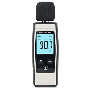 Decibel Meter, Portable SPL Meter (Sound Pressure Level Meter), Digital Noise Meter, Range 30-130 dB(A) db Meter, Noise Volume Sound Monitoring Tester (Battery Included) Gray