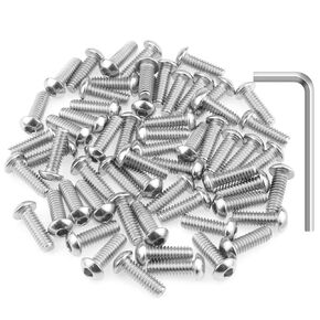 1/4"-20 Threaded Inserts for Wood Furniture, 1/4"-20 T Nuts, 1/4-20 x 3/4", 1", 1-1/4" Button Head Socket Cap Screws, 1/4" Flat Washers Assortment Kit, 120 Pieces