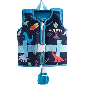 SULIFEEL Kids Swim Vest Toddler Floaties for 20-45 lbs Boys Girls, Toddler Swimming Jacket with Adjustable Safety Strap, Easy On and Off Swimming Aid for Age 2-6 Years Learn to Swim