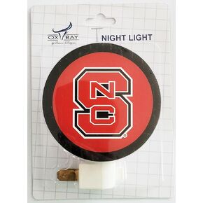 ضوء N.C State Nite مرخص رسميًا - 3 1/2 بوصة شعار Wolfpack Night Lite لغرفة الأطفال أو النوم أو المكتب - هدية مثالية لخريجي ولاية NC ومعدات الفريق باللونين الأحمر والأبيض، NL102