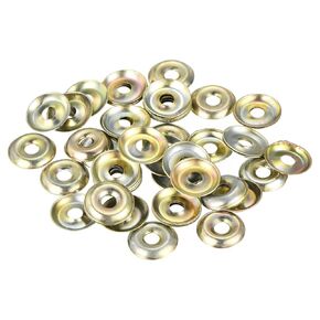 uxcell 60Pcs Cup Washer Countersunk, Iron Yellow Countersunk Finish Washers for M5 Screws (M5 ID x 14mm OD x 2mm Thick)