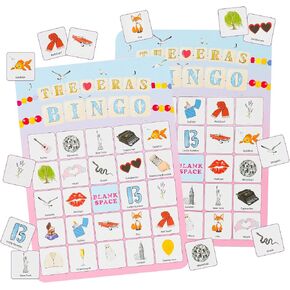 Bingo Cards Set Game Birthday Party Favor Family Friends Holiday Gatherings Decor for 24 Players Girls Boys Bar Fans Party Supplies Decorations