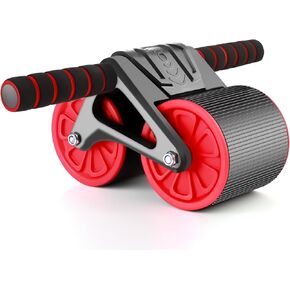 عجلة آب رولر، معدات تمرين عضلات البطن لتدريب القوة في البطن والعضلات الأساسية، عجلات تمرين للجيم المنزلي، مع ملحقات وسادة الركبة (أسود وأحمر) in Kuwait