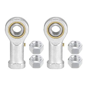 2pcs PHSB7 Rod End Joint Bearing - [7/16" Bore, 7/16-20 UNF Left Hand Thread] Female Rod End with Jam Nuts