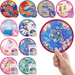 10 عبوات من مروحة اليد القابلة للطي، مروحة قابلة للطي، مروحة قابلة للطي على الطراز الياباني، مراوح يدوية للنساء قابلة للطي، مناسبة كديكور لحفلات الصيف والحفلات على الطراز الياباني in Kuwait