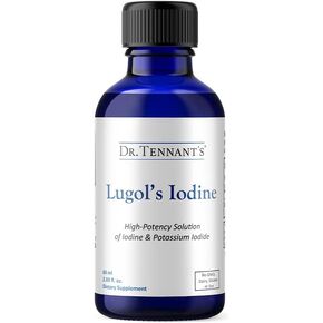 Dr. Tennant's Liquid Iodine | Lugol's Iodine & Potassium Iodide | Support for Iodine Deficiency, Hypothyroidism, Breast Health | 2 Fl Oz