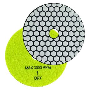 Diamond Polishing Pads 4inch 100mm 3-Steps PRO for Dry Buffing on Granite Marble Stone Concrete Tile Ceramic Floor Smoothing renovate Removing Marks with Nylon Backing (3pcs, Mixed Steps)