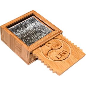Surf Wax Box Insulated, Bamboo Holder with Insulated Interior, Wax Comb and Remover, Works with All Wax Types - Wax Not Included