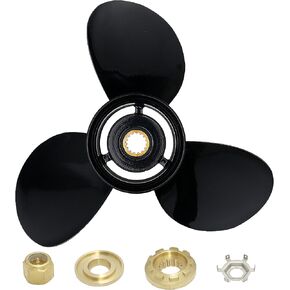 13 1/4 x 17 Boat Motor Aluminum Alloy Propeller for Mercury Engines 60-125HP Outboard Propeller,15 Tooth,RH,3 Blades,Black, 13.25 x 17,Replaces 48-77344A45