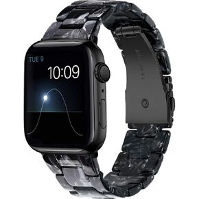 Compatible with Apple Watch Band 38mm 40mm 41mm 42mm 44mm 45mm Ultra 49mm for iWatch SE Lightweight Resin Wristband Bracelet Strap Series 9 8 7 6 5 4 3 2 1 Mens Womens