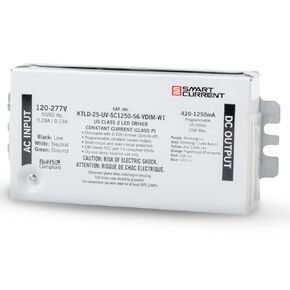 OhLectric 25 Watt Constant Current Programmable Compact LED Driver - 120-277 Volt - Dimmable with 0-10V Dimmer - 50/60 Hz Input Frequency - 470-1400mA Output Current - UL Listed - OL-14810