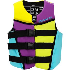 Owntop Swim Vest Youth | Lightweight & Breathable | Adjustable Safety Straps & Buckles | Easy-to-spot Colors | Swimming Training, Kayak, Boating | Fit for 50-125 lbs