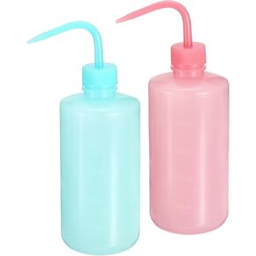 PATIKIL 500ml Wash Bottle, 2pcs Plastic Squeeze Bottle Narrow Mouth Bottle Watering Tools for Lab Cleaning Washing Irrigation Liquid Storage, Black Clear in Saudi Arabia