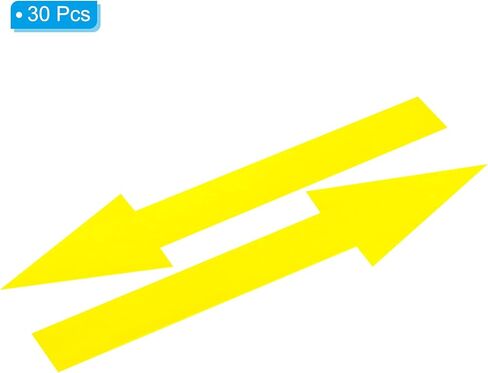 PATIKIL 8"x2" Arrow Sticker, 30 Pack PVC Removable Self Adhesive Waterproof Large Arrow Sign Floor Decal Wall Marking for Road Instructions, Yellow in Saudi Arabia