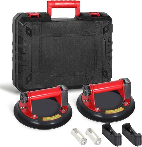 رافع كأس شفط زجاجي كهربائي مع شاشة رقمية، كوب شفط بلاط بمقبض معدني 8 بوصات مع وظيفة ضخ هواء أوتوماتيكية، مقبض كوب شفط للزجاج/الجرانيت/البلاط/اللوحة المعدنية/الزجاج الأمامي، عبوتان in Kuwait