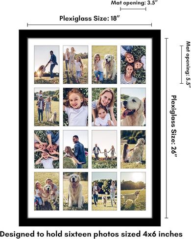 Americanflat 11x14 Collage Picture Frame with Shatter-Resistant Glass - Fits Five 4x6 Photos or One 11x14 Picture - Gallery Frame Set - Signature Collection - Photo Frame for Wall Display - Driftwood in Saudi Arabia