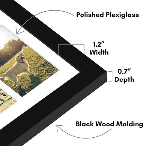 Americanflat 11x14 Collage Picture Frame with Shatter-Resistant Glass - Fits Five 4x6 Photos or One 11x14 Picture - Gallery Frame Set - Signature Collection - Photo Frame for Wall Display - Driftwood in Saudi Arabia