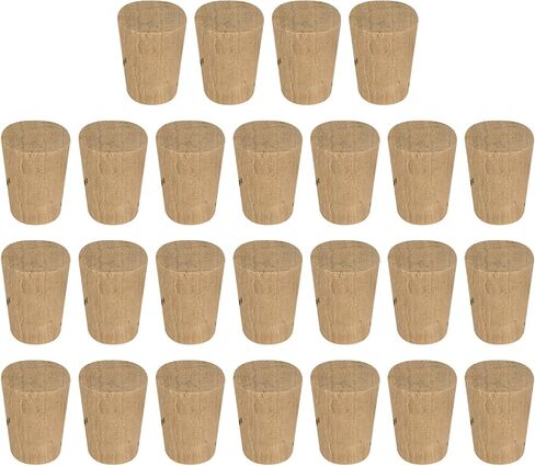 MECCANIXITY Tapered Cork, 11.1x8.3x15.9mm Natural Wooden Leakproof Soft Cork Stoppers for Wine Beer Bottle Crafts Corks Plug Replacement Laboratory Supplies, Dark Wood Color, Pack of 36 in Saudi Arabia