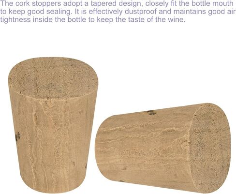 MECCANIXITY Tapered Cork, 11.1x8.3x15.9mm Natural Wooden Leakproof Soft Cork Stoppers for Wine Beer Bottle Crafts Corks Plug Replacement Laboratory Supplies, Dark Wood Color, Pack of 36 in Saudi Arabia