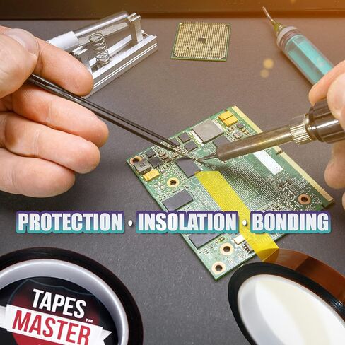 Tapes Master 3" x 36 Yds 2 Mil Polyimide High Temperature Heat Resistant Thermal Electrical Insulation Tape with Silicone Adhesive 3" Core, No Residue in Saudi Arabia
