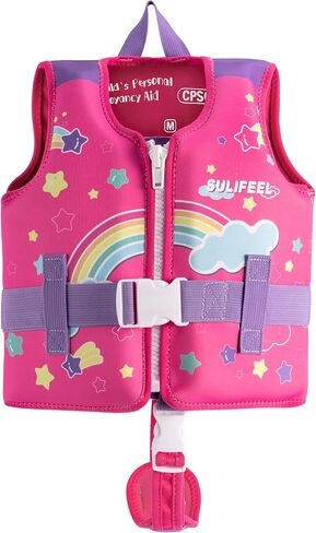 SULIFEEL Kids Swim Vest Toddler Floaties for 20-45 lbs Boys Girls, Toddler Swimming Jacket with Adjustable Safety Strap, Easy On and Off Swimming Aid for Age 2-6 Years Learn to Swim in Saudi Arabia