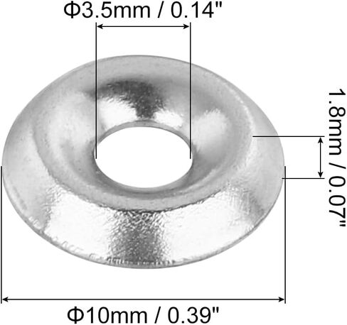 uxcell #4 304 Stainless Steel Cup Washer Countersunk for Screw Bolt 100pcs in Saudi Arabia