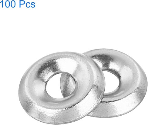 uxcell #4 304 Stainless Steel Cup Washer Countersunk for Screw Bolt 100pcs in Saudi Arabia