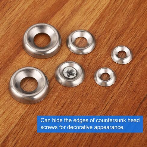 uxcell #4 304 Stainless Steel Cup Washer Countersunk for Screw Bolt 100pcs in Saudi Arabia
