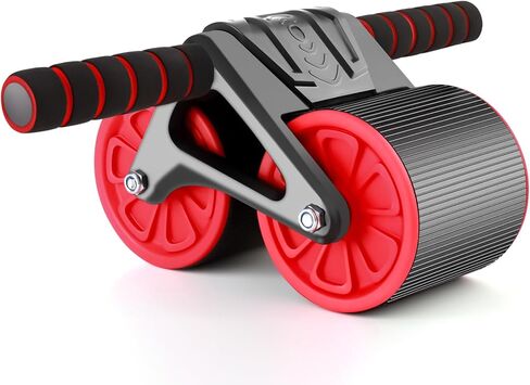 عجلة آب رولر، معدات تمرين عضلات البطن لتدريب القوة في البطن والعضلات الأساسية، عجلات تمرين للجيم المنزلي، مع ملحقات وسادة الركبة (أسود وأحمر) in Kuwait