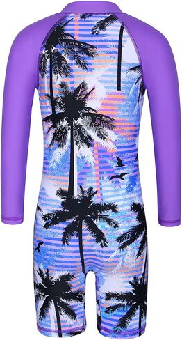 TFJH E 1PCS Long Sleeve Girls Bathing UPF 50+ Rash Guard Suits Swimsuts Zip 3-14Y in Saudi Arabia