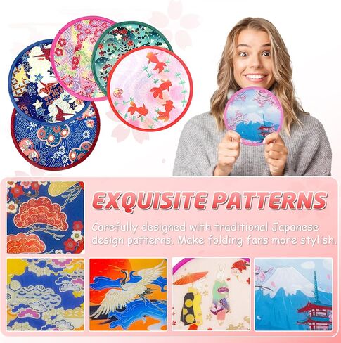 10 عبوات من مروحة اليد القابلة للطي، مروحة قابلة للطي، مروحة قابلة للطي على الطراز الياباني، مراوح يدوية للنساء قابلة للطي، مناسبة كديكور لحفلات الصيف والحفلات على الطراز الياباني in Kuwait