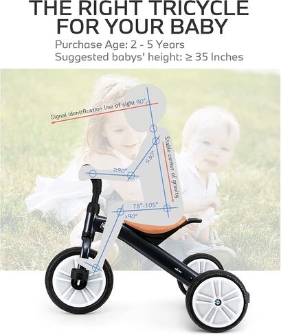 BMW Toddler Tricycle for Boys & Girls Aged 2-5, Valuable Gift for 2 3 4 5 Years Old, Callisto Grey in Saudi Arabia