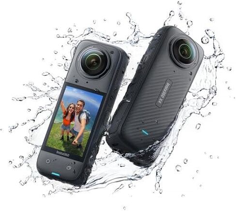 Insta360 X4 - كاميرا أكشن مقاومة للماء 360 8K مع مستشعر 48 ميجابكسل، فيديو 5.7K 360، صورة 72 ميجابكسل 360، تحرير الذكاء الاصطناعي لمنشئي المحتوى، الرياضة، السفر، الهواء الطلق + مجموعة ملحقات 50 في 1 + بطاقة 64 جيجابايت + المزيد in Saudi Arabia