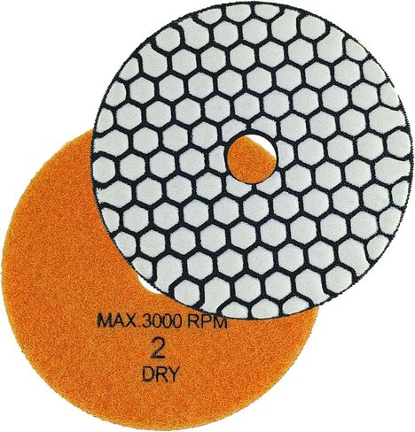 Diamond Polishing Pads 4inch 100mm 3-Steps PRO for Dry Buffing on Granite Marble Stone Concrete Tile Ceramic Floor Smoothing renovate Removing Marks with Nylon Backing (3pcs, Mixed Steps) in Saudi Arabia